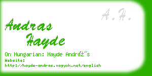 andras hayde business card